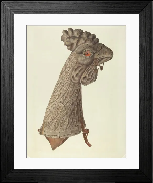 Framed Print : Carousel Rooster, probably 1939. Creator: Clements Clayton Framed Print : Carousel Rooster, probably 1939. Creator: Clements Clayton