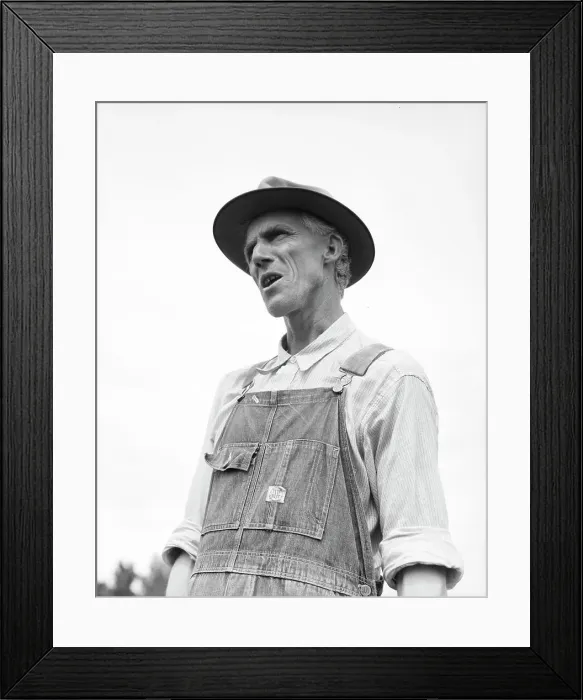 Framed Print : J.M. Rees tells his story of violence in Arkansas, Hill House, Mississippi, 1936. Creator: Dorothea Lange Framed Print : J.M. Rees tells his story of violence in Arkansas, Hill House, Mississippi, 1936. Creator: Dorothea Lange