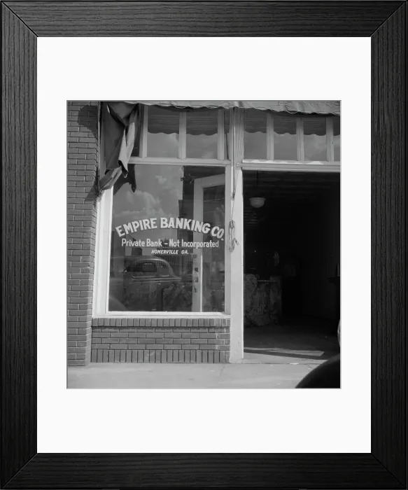 Framed Print : Bank at Homerville, Georgia, 1937. Creator: Dorothea Lange Framed Print : Bank at Homerville, Georgia, 1937. Creator: Dorothea Lange