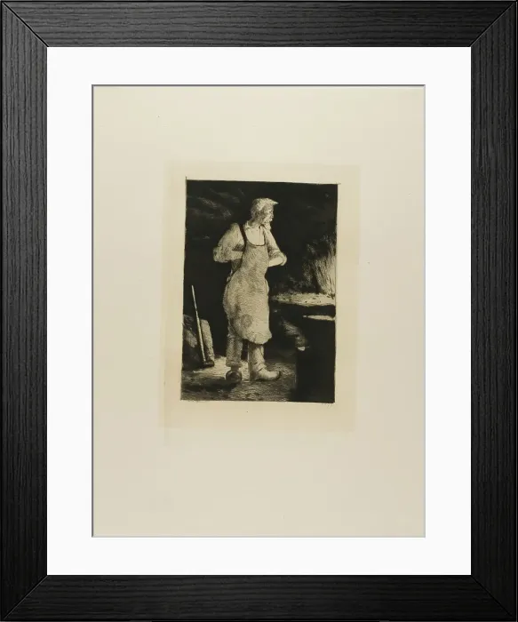 Framed Print : Plate from l'Assommoir (blacksmith), 1878. Creator: Gaston la Touche