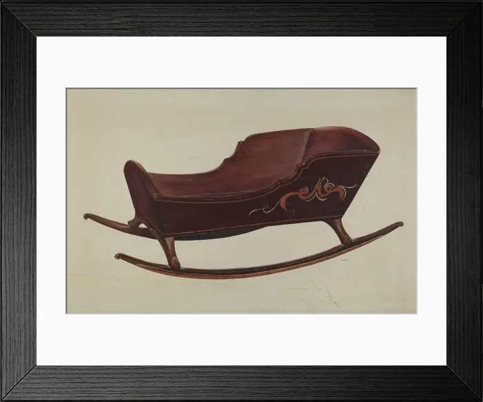 Framed Print : Doll Cradle, c. 1938. Creator: Orville Cline Framed Print : Doll Cradle, c. 1938. Creator: Orville Cline
