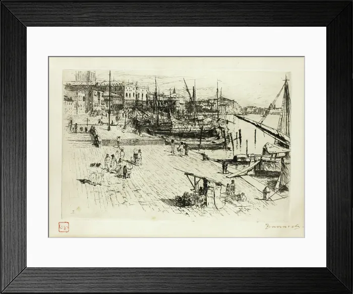Framed Print : The Riva, Looking Towards the Grand Ducal Palace, 1880. Creator: Frank Duveneck Framed Print : The Riva, Looking Towards the Grand Ducal Palace, 1880. Creator: Frank Duveneck