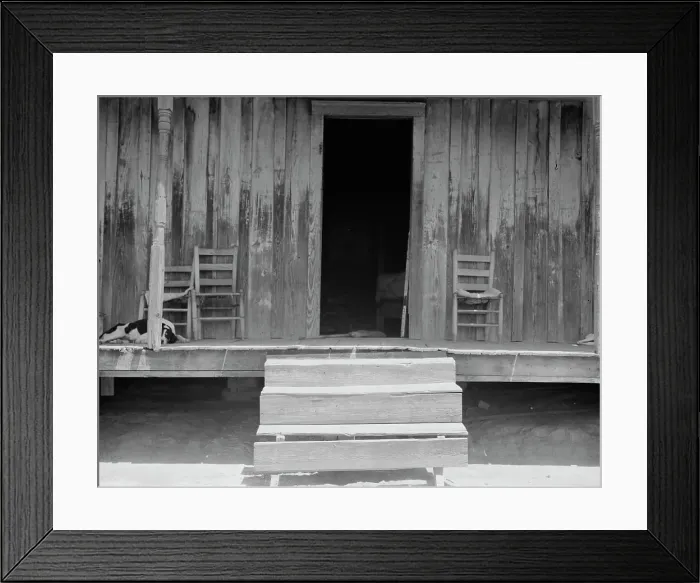 Framed Print : Home of tenant farmer near Newport, Oklahoma, 1937. Creator: Dorothea Lange Framed Print : Home of tenant farmer near Newport, Oklahoma, 1937. Creator: Dorothea Lange