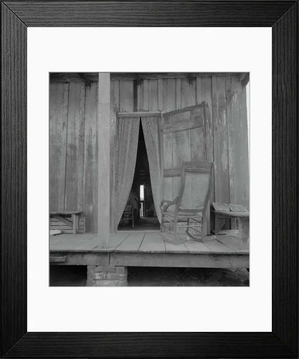Framed Print : Cabin on sugar plantation, Bayou La Fourche, Louisiana, 1937. Creator: Dorothea Lange Framed Print : Cabin on sugar plantation, Bayou La Fourche, Louisiana, 1937. Creator: Dorothea Lange