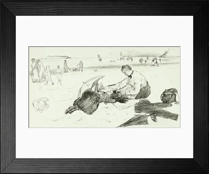 Framed Print : On the Beach, 1889–90. Creator: Georges William Thornley Framed Print : On the Beach, 1889–90. Creator: Georges William Thornley