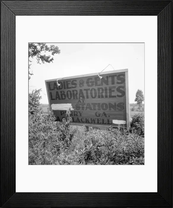 Framed Print : Road sign near Perry, Georgia, 1936. Creator: Dorothea Lange Framed Print : Road sign near Perry, Georgia, 1936. Creator: Dorothea Lange