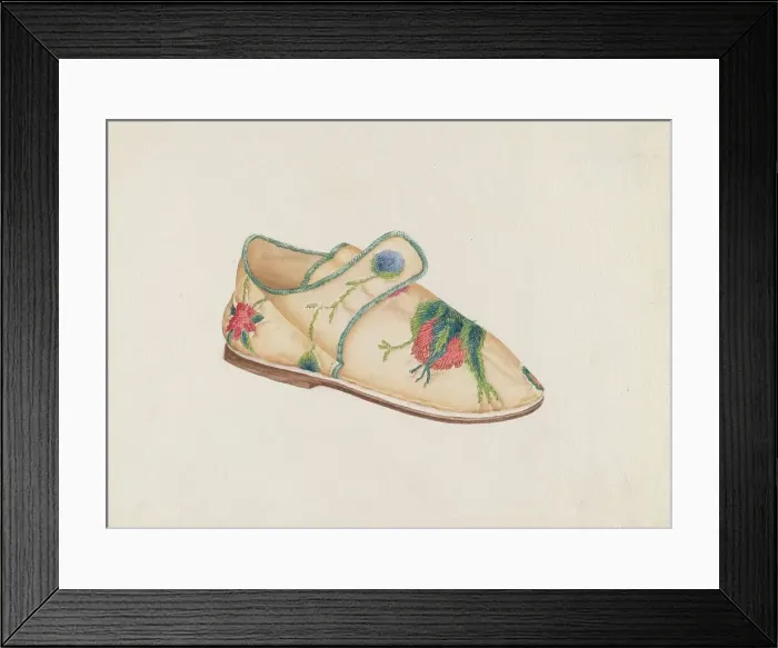 Framed Print : Child's Shoe, c. 1937. Creator: Frances Cohen Framed Print : Child's Shoe, c. 1937. Creator: Frances Cohen