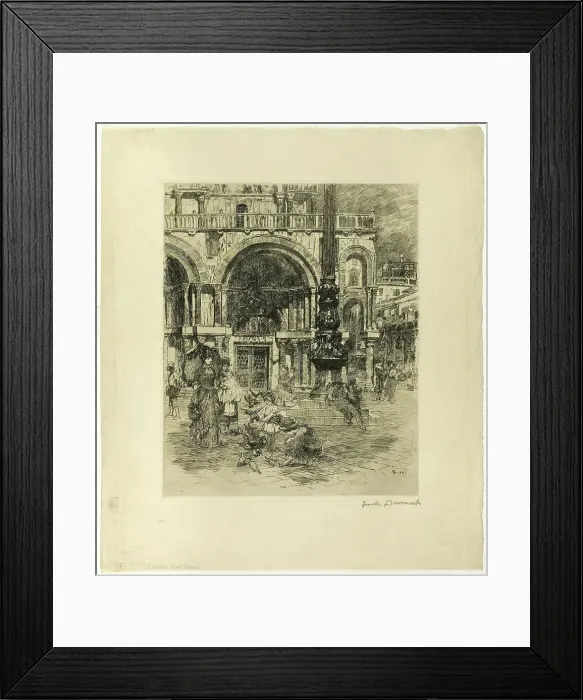 Framed Print : Piazza San Marco, 1883. Creator: Frank Duveneck Framed Print : Piazza San Marco, 1883. Creator: Frank Duveneck