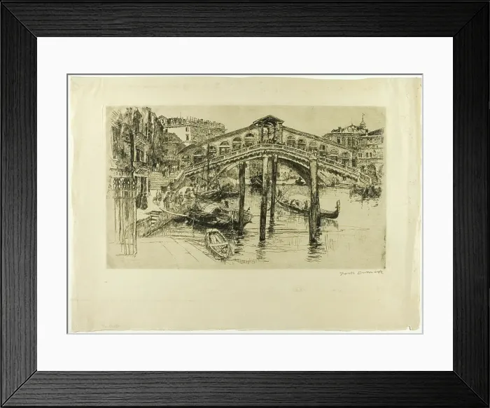 Framed Print : The Rialto, Venice, 1883. Creator: Frank Duveneck Framed Print : The Rialto, Venice, 1883. Creator: Frank Duveneck