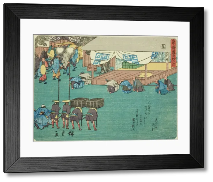 Framed Print : Seki, from the series Fifty-three Stations of the Tokaido (Tokaido gojusan tsugi)... c. 1837 / 42. Creator: Ando Hiroshige. Seki, from the series Fifty-three Stations of the Tokaido (Tokaido gojusan tsugi)... c. 1837 / 42 Framed Print : Seki, from the series Fifty-three Stations of the Tokaido (Tokaido gojusan tsugi)... c. 1837 / 42. Creator: Ando Hiroshige. Seki, from the series Fifty-three Stations of the Tokaido (Tokaido gojusan tsugi)... c. 1837 / 42