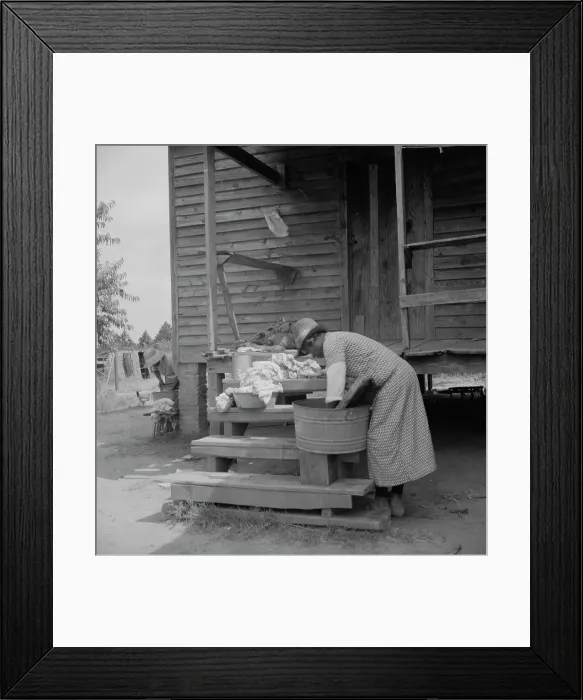 Framed Print : Washing facilities on a Greene County, Georgia, tenant farm, 1937. Creator: Dorothea Lange Framed Print : Washing facilities on a Greene County, Georgia, tenant farm, 1937. Creator: Dorothea Lange