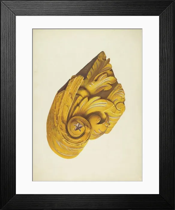 Framed Print : Ship's Billethead from Richard S. Leaming, c. 1939. Creator: Frances Cohen Framed Print : Ship's Billethead from Richard S. Leaming, c. 1939. Creator: Frances Cohen