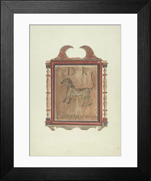Framed Print : David Reed's Tavern Sign (verso), c. 1938. Creator: Frances Cohen