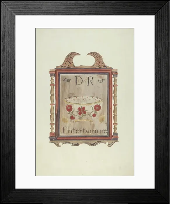 Framed Print : David Reed's Tavern Sign (recto), 1938. Creator: Frances Cohen Framed Print : David Reed's Tavern Sign (recto), 1938. Creator: Frances Cohen