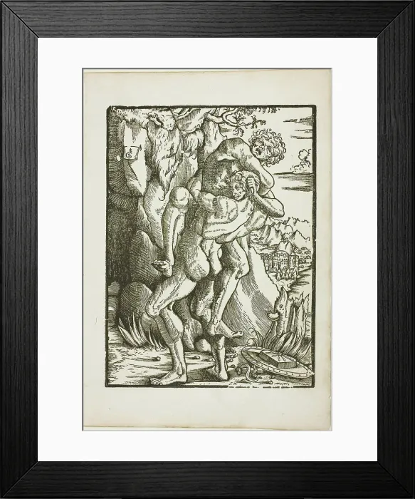 Framed Print : The Labors of Hercules: Hercules and Antaeus, c. 1528. Creator: Gabriel Salmon Framed Print : The Labors of Hercules: Hercules and Antaeus, c. 1528. Creator: Gabriel Salmon
