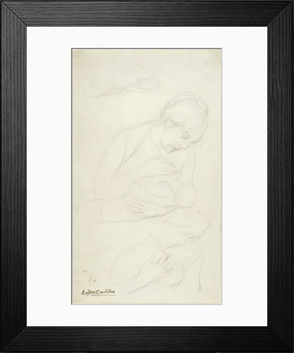 Framed Print : Mother Nursing Child, n.d. Creator: Eugene Carriere Framed Print : Mother Nursing Child, n.d. Creator: Eugene Carriere