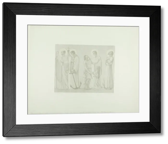 Framed Print : Legendary Saints of France (center frieze), c. 1888. Creator: Georges William Thornley Framed Print : Legendary Saints of France (center frieze), c. 1888. Creator: Georges William Thornley