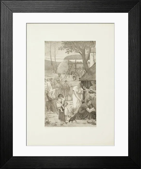 Framed Print : Pastoral Life of Saint Geneviève (right panel), c. 1888. Creator: Georges William Thornley Framed Print : Pastoral Life of Saint Geneviève (right panel), c. 1888. Creator: Georges William Thornley