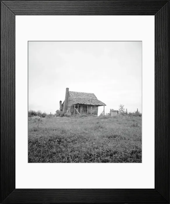 Framed Print : Many cabins of this type are found on the Mississippi Delta, 1936. Creator: Dorothea Lange Framed Print : Many cabins of this type are found on the Mississippi Delta, 1936. Creator: Dorothea Lange