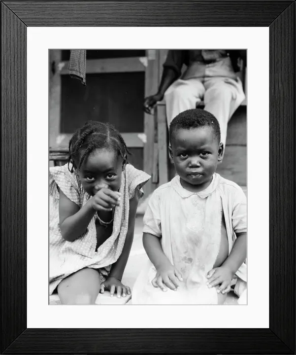 Framed Print : Children of evicted sharecropper, now living on Sherwood Eddy cooperative plantation, 1936. Creator: Dorothea Lange Framed Print : Children of evicted sharecropper, now living on Sherwood Eddy cooperative plantation, 1936. Creator: Dorothea Lange