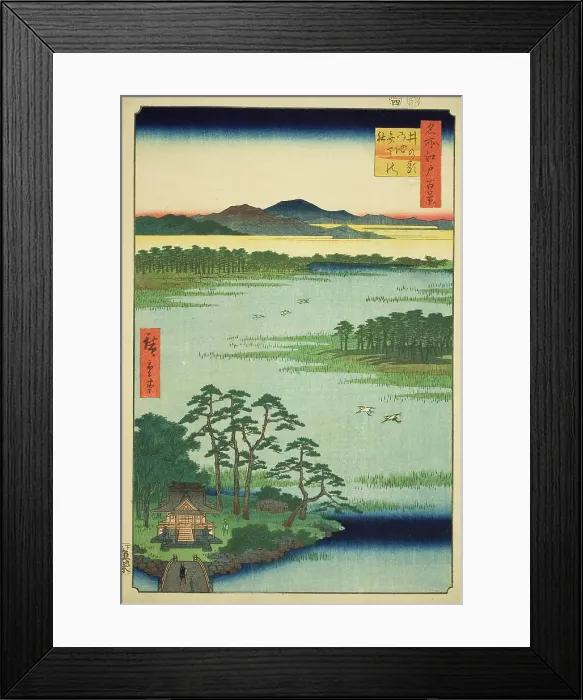 Framed Print : Benten Shrine and Inokashira Pond (Inokashira no ike Benten no yashiro), from the series... 1856. Creator: Ando Hiroshige Framed Print : Benten Shrine and Inokashira Pond (Inokashira no ike Benten no yashiro), from the series... 1856. Creator: Ando Hiroshige