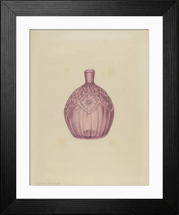 Framed Print : Glass Cologne Bottle, c. 1940. Creator: John Dana Framed Print : Glass Cologne Bottle, c. 1940. Creator: John Dana