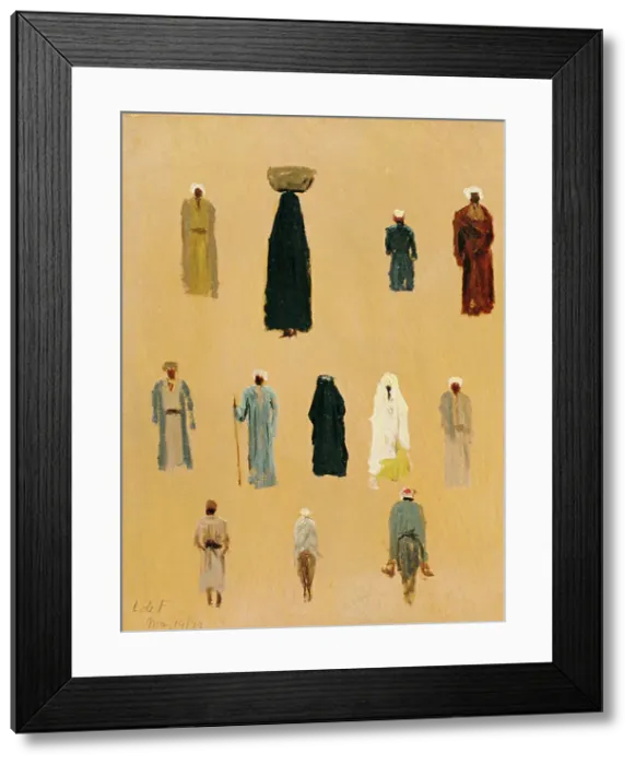 Framed Print : Middle East Costumes, Egypt, May 14, 1878. Creator: Lockwood de Forest Framed Print : Middle East Costumes, Egypt, May 14, 1878. Creator: Lockwood de Forest