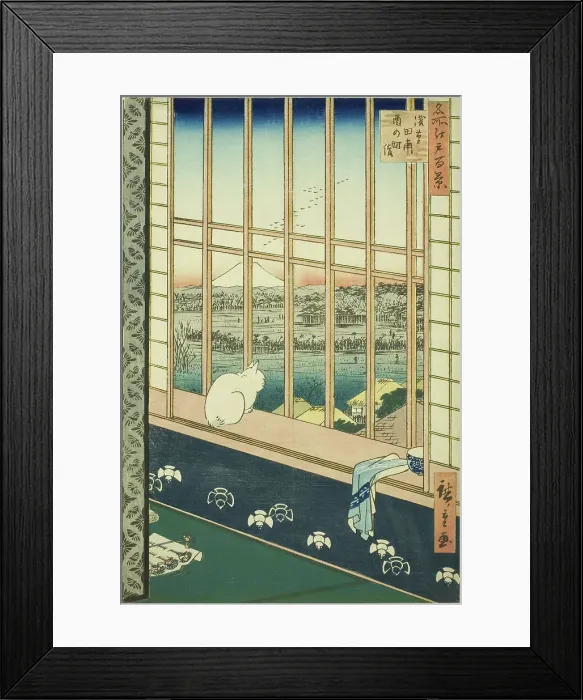 Framed Print : Asakusa Rice Fields and Torinomachi Festival (Asakusa tanbo Torinomachi mode)... 1857. Creator: Ando Hiroshige Framed Print : Asakusa Rice Fields and Torinomachi Festival (Asakusa tanbo Torinomachi mode)... 1857. Creator: Ando Hiroshige
