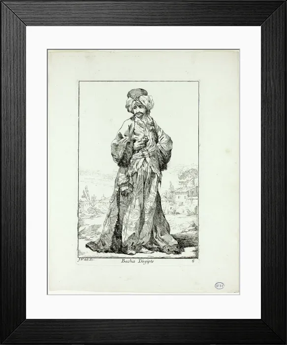 Framed Print : Bacha d'Égypte, plate six from Caravanne du Sultan à la Mecque, 1748. Creator: Joseph-Marie Vien the Elder