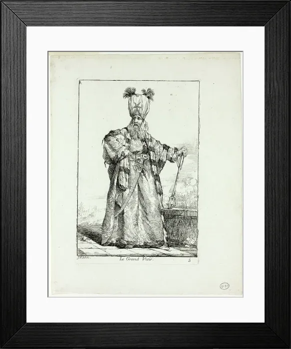 Framed Print : Le Grand Vizir, plate five from Caravanne du Sultan à la Mecque, 1748. Creator: Joseph-Marie Vien the Elder Framed Print : Le Grand Vizir, plate five from Caravanne du Sultan à la Mecque, 1748. Creator: Joseph-Marie Vien the Elder