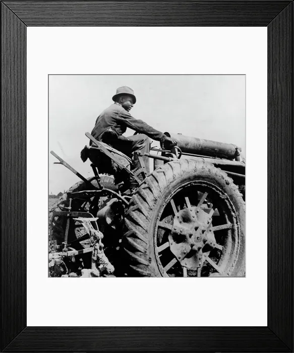 Framed Print : Tractor driver, Aldridge Plantation, Mississippi, 1937. Creator: Dorothea Lange Framed Print : Tractor driver, Aldridge Plantation, Mississippi, 1937. Creator: Dorothea Lange