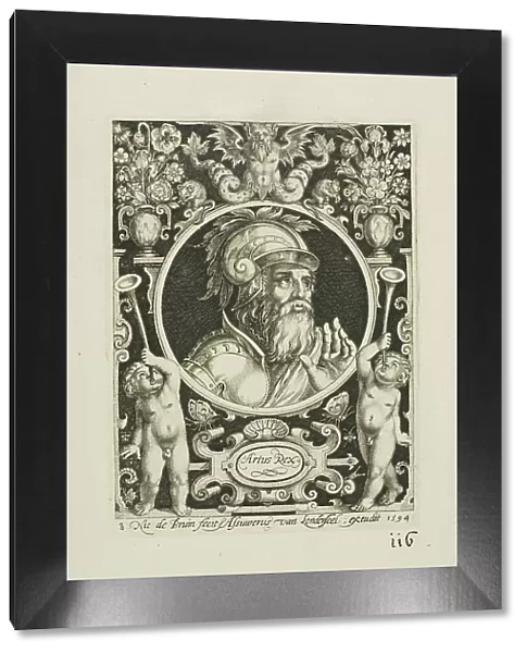 King Arthur, plate eight from The Nine Worthies, 1594. Creator: Nicolaes de Bruyn