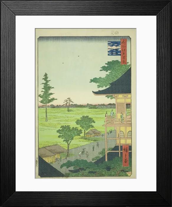 Framed Print : Sazai Hall of the Five Hundred Rakan Temple (Gohyaku Rakan Sazaido), from the series... 1857. Creator: Ando Hiroshige Framed Print : Sazai Hall of the Five Hundred Rakan Temple (Gohyaku Rakan Sazaido), from the series... 1857. Creator: Ando Hiroshige
