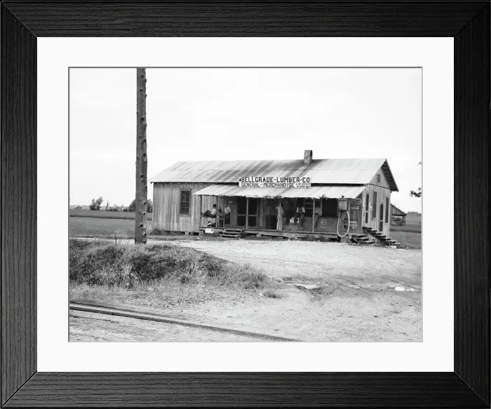 Framed Print : Plantation store, Mississippi Delta, 1936. Creator: Dorothea Lange Framed Print : Plantation store, Mississippi Delta, 1936. Creator: Dorothea Lange