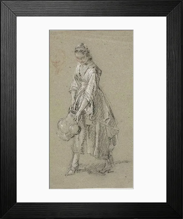 Framed Print : Study of a Young Woman with a Watering Jug, n.d. Creator: Nicolas Lancret Framed Print : Study of a Young Woman with a Watering Jug, n.d. Creator: Nicolas Lancret