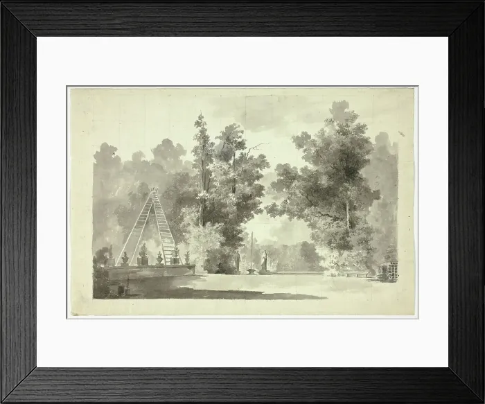Framed Print : View of the Park at Versailles: Arch of Ladders with Plants; Statuary, n.d. Creator: Pierre Antoine Mongin Framed Print : View of the Park at Versailles: Arch of Ladders with Plants; Statuary, n.d. Creator: Pierre Antoine Mongin