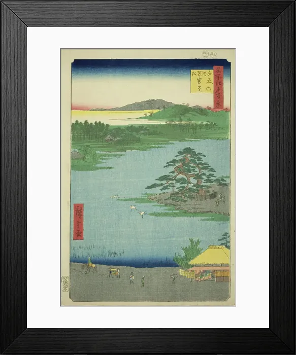 Framed Print : The Robe-hanging Pine at Senzoku Pond (Senzoku no ike Kesakakematsu), from the series... 1856. Creator: Ando Hiroshige Framed Print : The Robe-hanging Pine at Senzoku Pond (Senzoku no ike Kesakakematsu), from the series... 1856. Creator: Ando Hiroshige