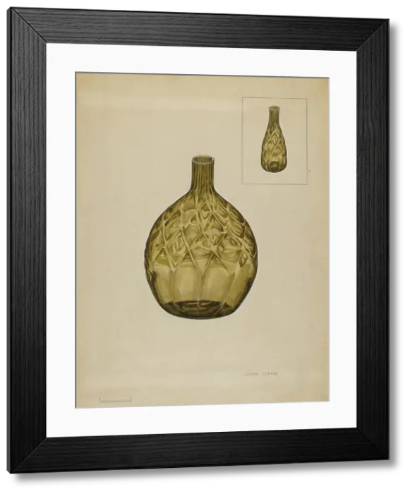 Framed Print : Flask - Liquor, c. 1936. Creator: John Dana Framed Print : Flask - Liquor, c. 1936. Creator: John Dana