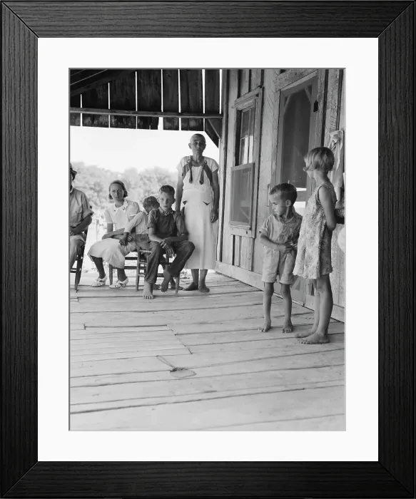 Framed Print : Cotton sharecropper family near Cleveland, Mississippi, 1937. Creator: Dorothea Lange Framed Print : Cotton sharecropper family near Cleveland, Mississippi, 1937. Creator: Dorothea Lange
