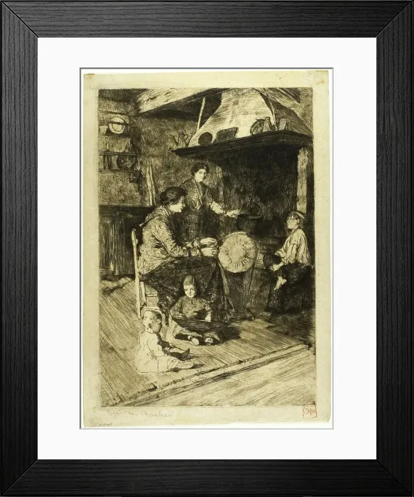 Framed Print : The Lace Maker, 1880 / 1882. Creator: Otto Henry Bacher Framed Print : The Lace Maker, 1880 / 1882. Creator: Otto Henry Bacher