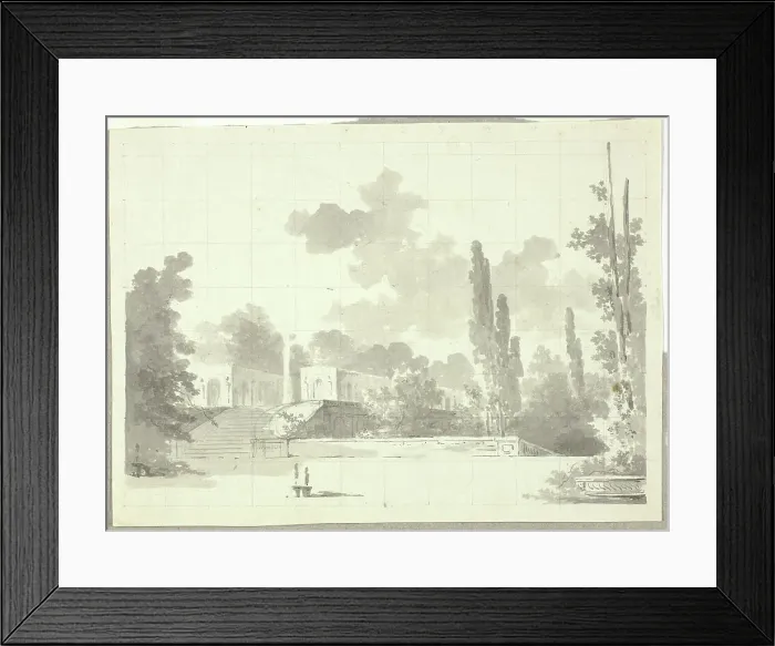 Framed Print : View of the Park at Versailles: Stairway to Terrace with Temple and Column, n.d. Creator: Pierre Antoine Mongin Framed Print : View of the Park at Versailles: Stairway to Terrace with Temple and Column, n.d. Creator: Pierre Antoine Mongin