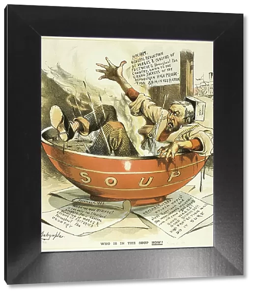 Who Is in the Soup Now, from Puck, published May, 1889. Creator: Louis Dalrymple