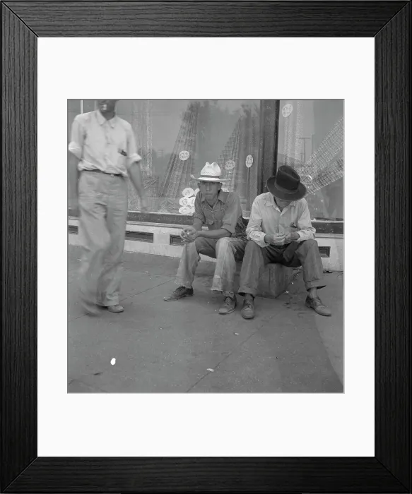 Framed Print : Drought farmers come to town, Sallisaw, Sequoyah County, Oklahoma, 1936. Creator: Dorothea Lange Framed Print : Drought farmers come to town, Sallisaw, Sequoyah County, Oklahoma, 1936. Creator: Dorothea Lange