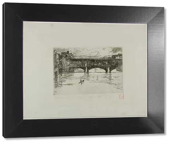 Ponte Vecchio, destroyed plate, 1880. Creator: Otto Henry Bacher