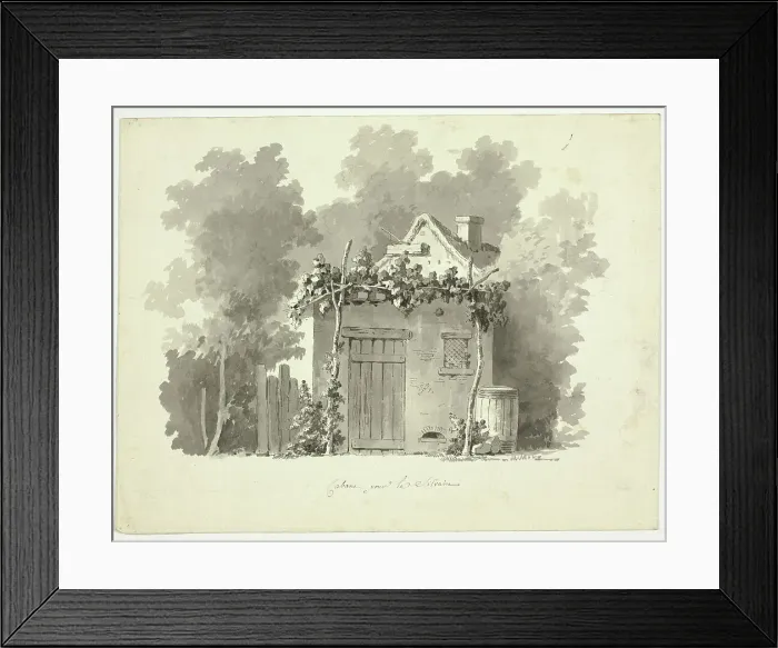 Framed Print : View of the Park at Versailles: Rustic Cabin, n.d. Creator: Pierre Antoine Mongin Framed Print : View of the Park at Versailles: Rustic Cabin, n.d. Creator: Pierre Antoine Mongin