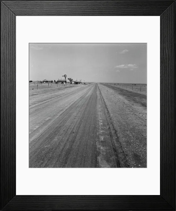 Framed Print : Blowing dust in the Oklahoma Panhandle, 1938. Creator: Dorothea Lange Framed Print : Blowing dust in the Oklahoma Panhandle, 1938. Creator: Dorothea Lange