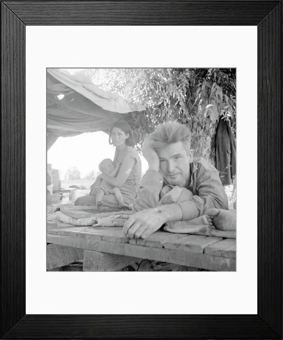 Framed Print : Drought refugees from Oklahoma camping by the roadside, Blythe, California, 1936. Creator: Dorothea Lange Framed Print : Drought refugees from Oklahoma camping by the roadside, Blythe, California, 1936. Creator: Dorothea Lange