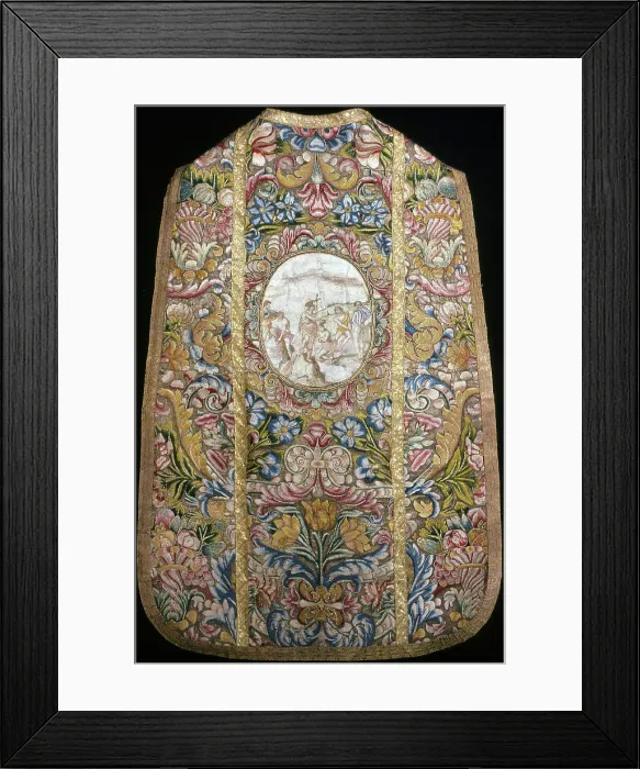 Framed Print : Chasuble with Medallion Depicting John the Baptist, Italy, 1575 / 1625. Creator: Unknown Framed Print : Chasuble with Medallion Depicting John the Baptist, Italy, 1575 / 1625. Creator: Unknown