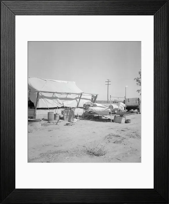 Framed Print : California home of Oklahoma drought refugee, 1936. Creator: Dorothea Lange Framed Print : California home of Oklahoma drought refugee, 1936. Creator: Dorothea Lange