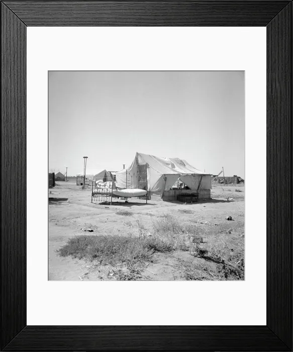 Framed Print : California home of Oklahoma drought refugee, 1936. Creator: Dorothea Lange Framed Print : California home of Oklahoma drought refugee, 1936. Creator: Dorothea Lange